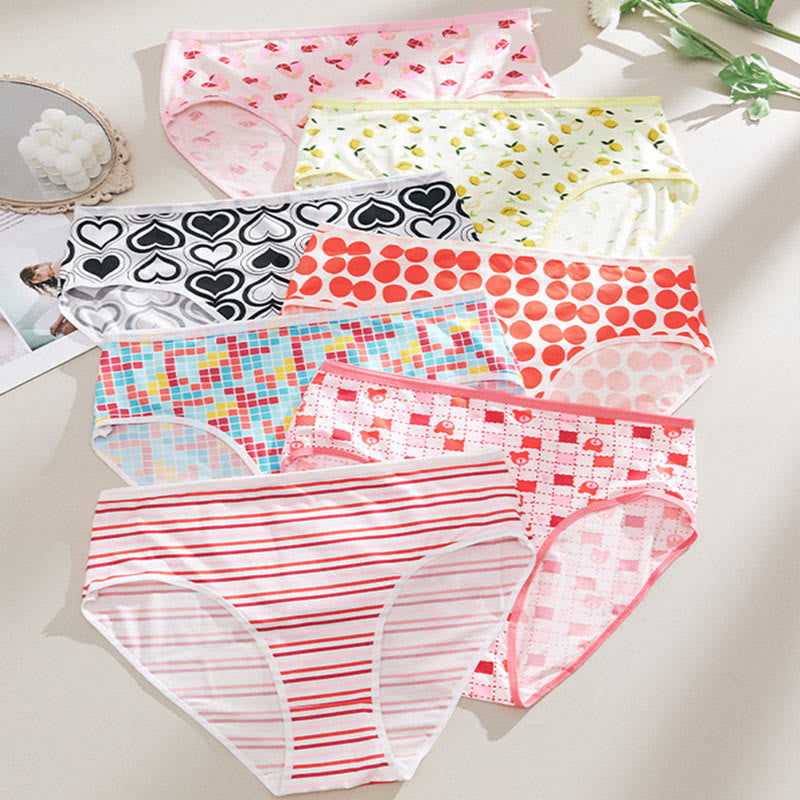 Plus Size Cute Pattern Panty(7 Packs)
