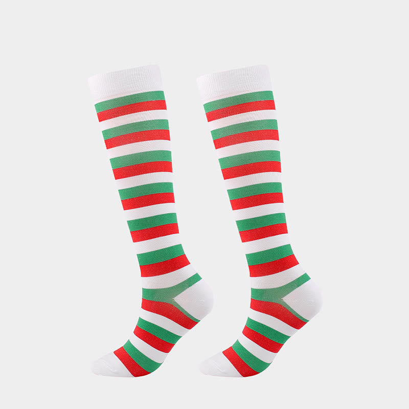 Cartoon Christmas Elements Compression Socks(6 Pairs)