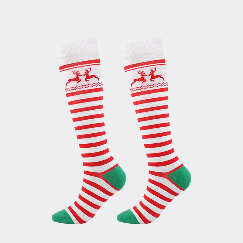 Cartoon Christmas Elements Compression Socks(6 Pairs)