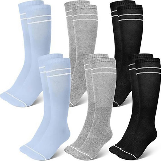 Soft Solid Color Compression Socks(6 Pairs)