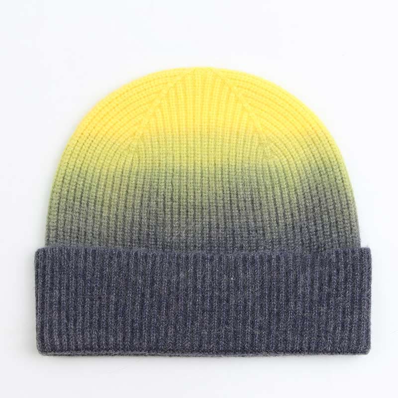 Gradient Color Gloves Beanie 2 In 1 Set