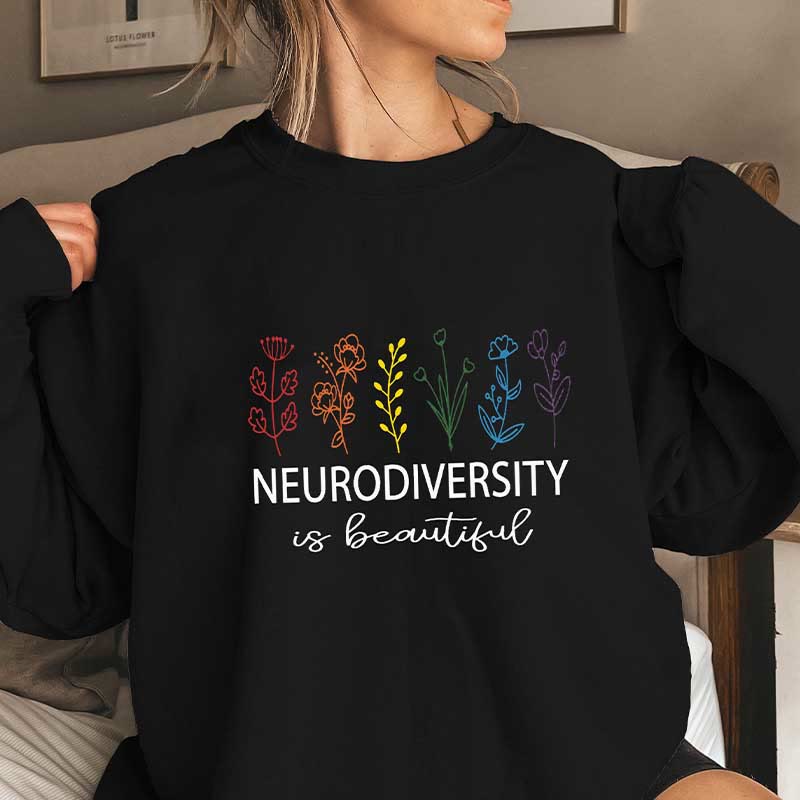 Plus Size Flower Text Sweatshirt - Black - 3XL - image 3