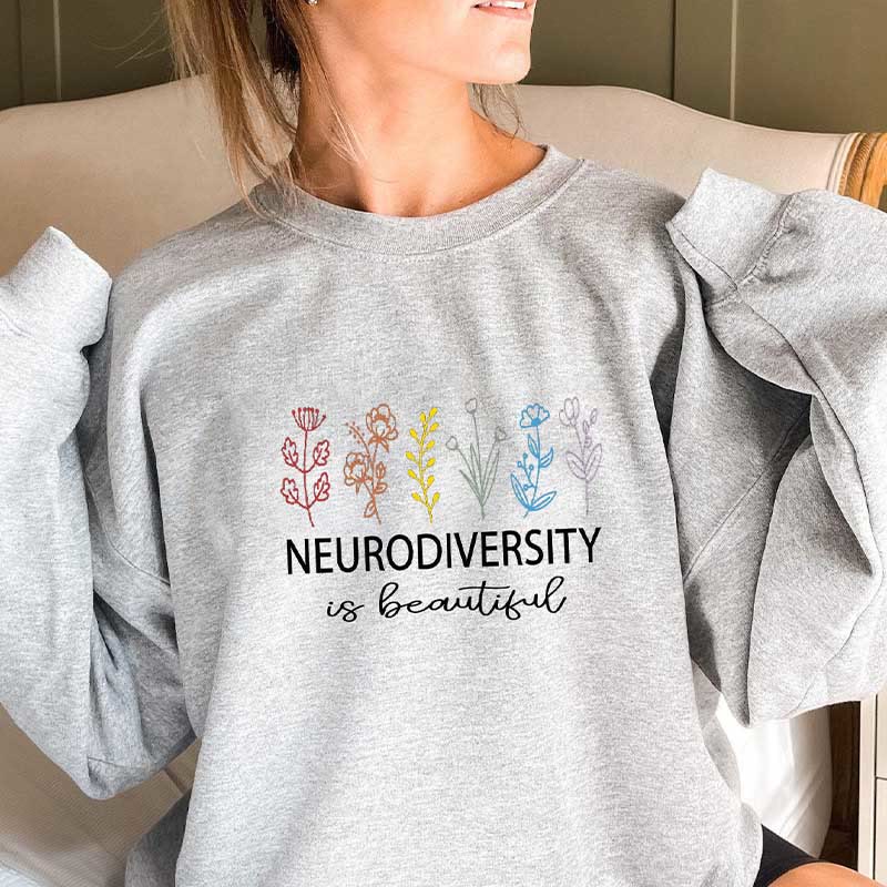 Plus Size Flower Text Sweatshirt - Grey - 3XL - image 2