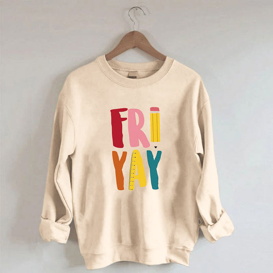 Plus Size Friday Pencil Print Sweatshirt