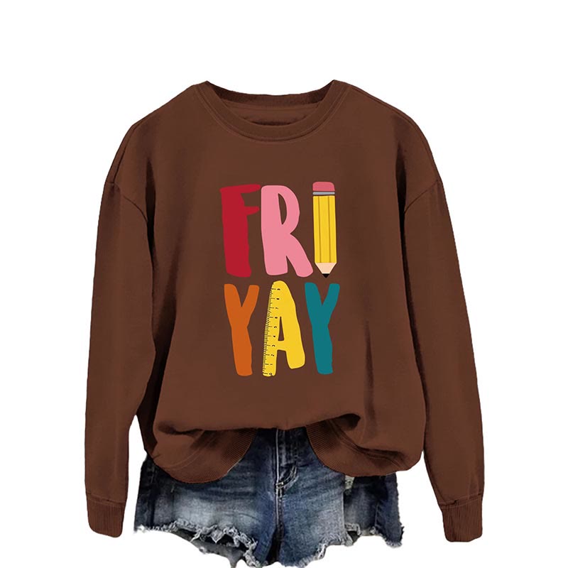 Plus Size Friday Pencil Print Sweatshirt