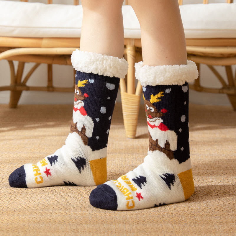 Plus Size Polar Bear Slipper Socks(2 Pairs) - Navy Blue - EU36-42(US3-8.5) - image 4
