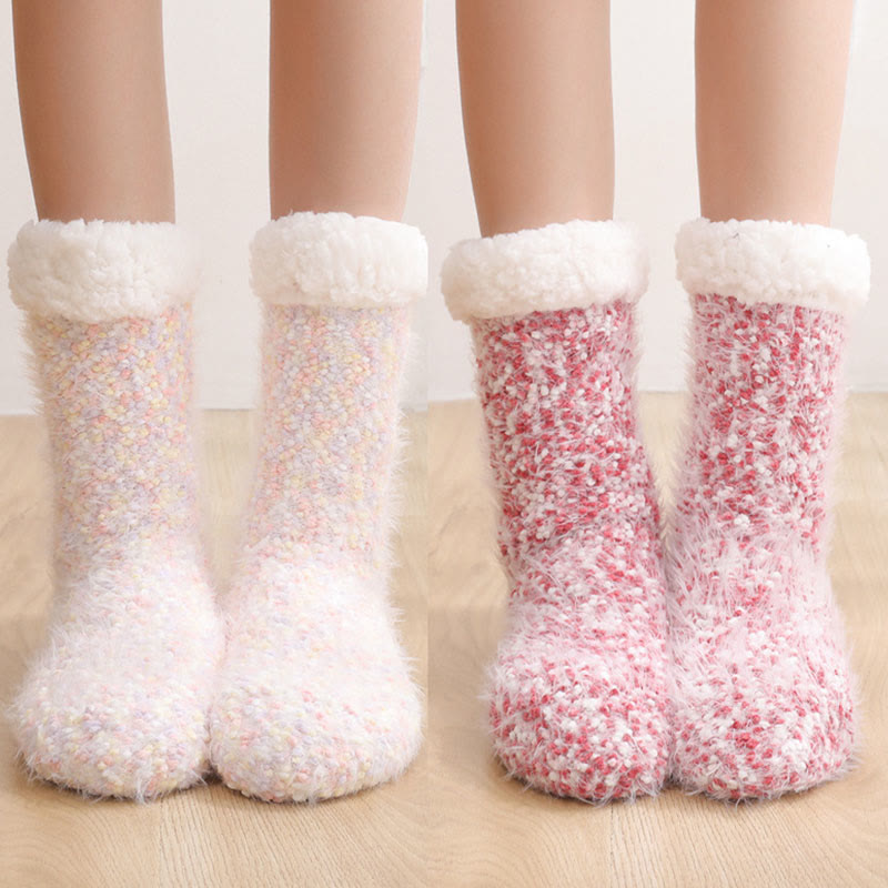 Plus Size Warm Thick Slipper Socks(2 Pairs)