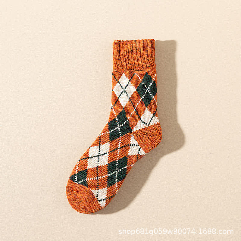 Plus Size Rhombus Quarter Socks(7 Pairs) - Orange - EU36-45(US3-11) - image 9
