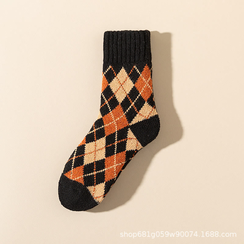 Plus Size Rhombus Quarter Socks(7 Pairs)