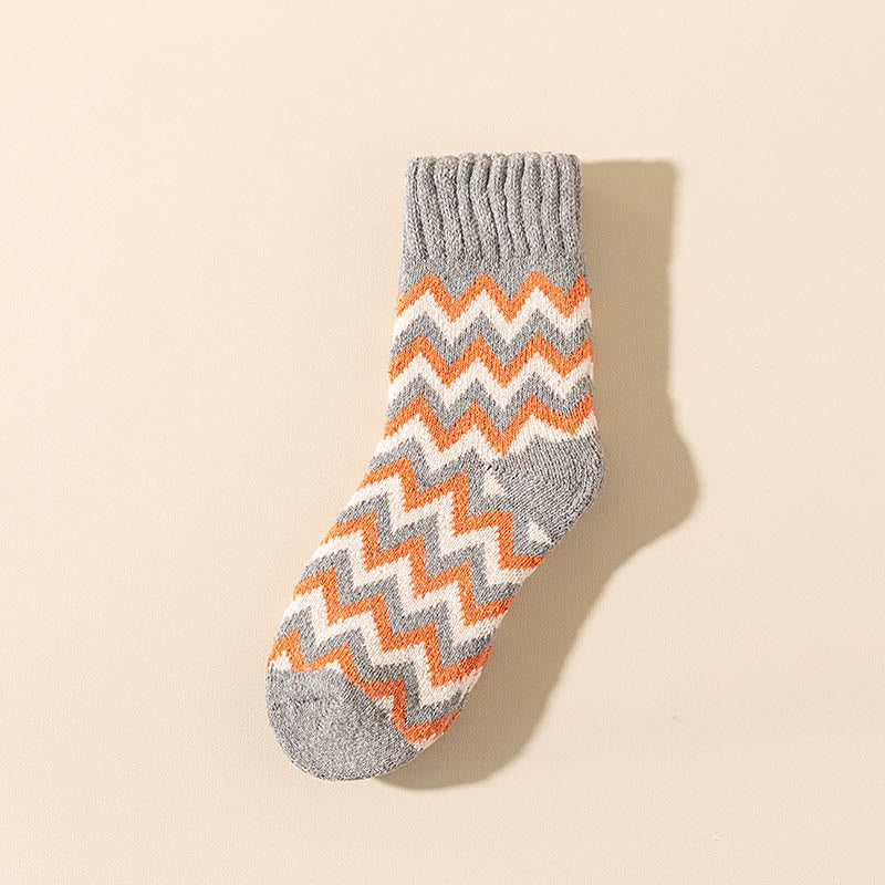 Plus Size Wave Plus Velvet Quarter Socks(6 Pairs) - Grey - EU36-45(US3-11) - image 12