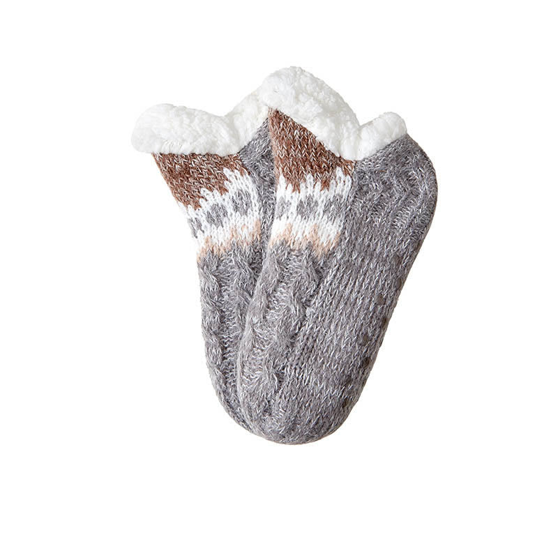 Plus Size Lambswool Slipper Socks - Grey - EU36-41(US3-7.5) - image 5