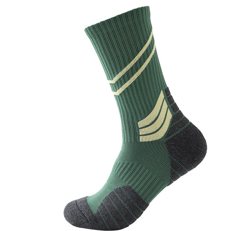 Plus Size Stripe Slash Quarter Compression Socks(7 Pairs)