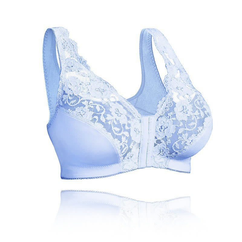 Plus Size Back Support Lace Wireless Bra