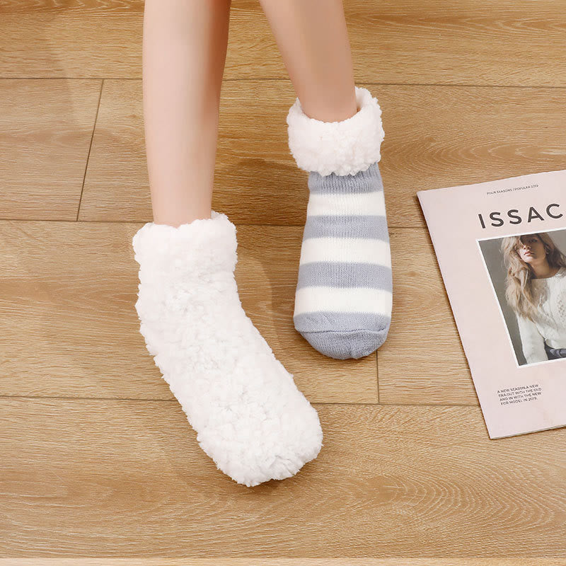 Plus Size Wide Stripes Slipper Socks