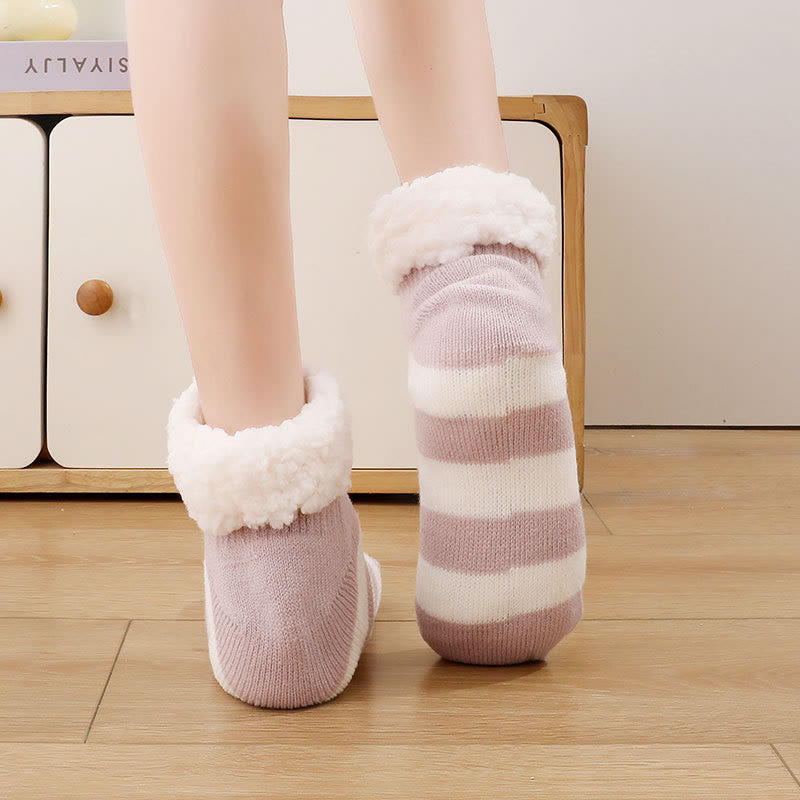 Plus Size Wide Stripes Slipper Socks
