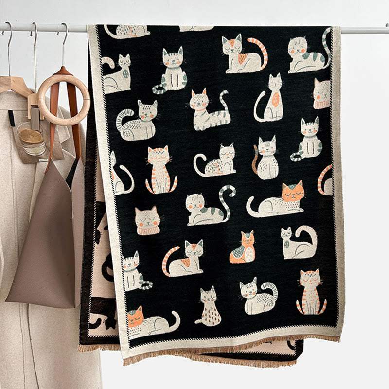 Soft Large Cat Scarf - Black - One Size - image 7