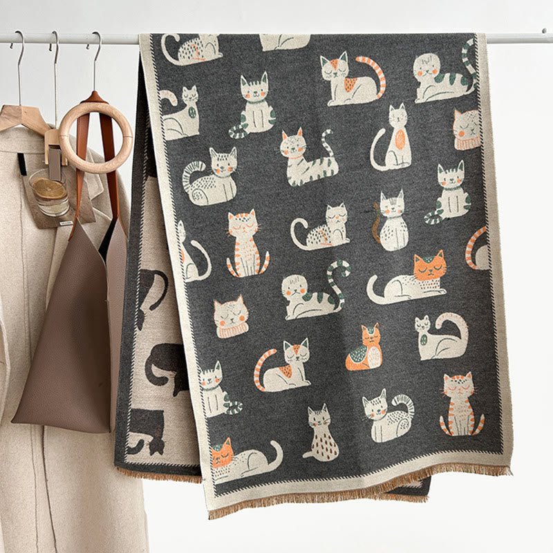 Soft Large Cat Scarf - Grey - One Size - image 10