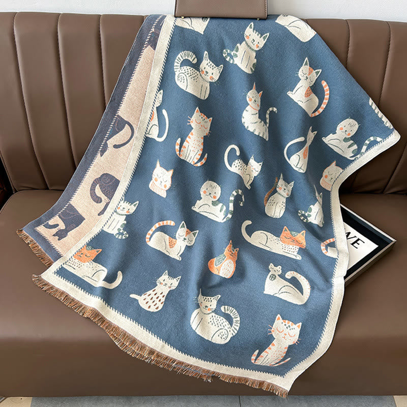 Soft Large Cat Scarf - Blue - One Size - image 8