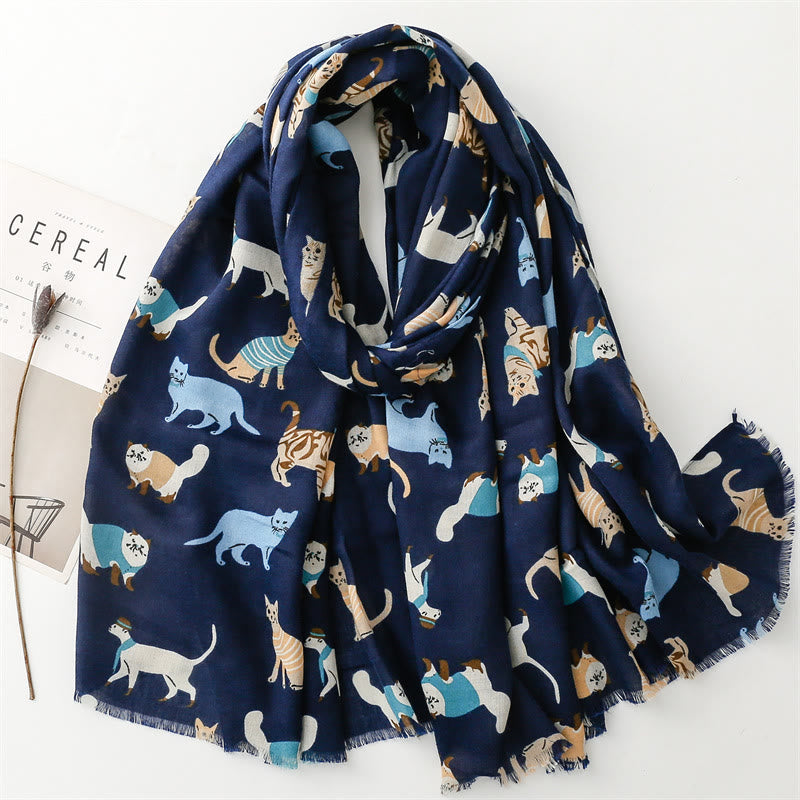 Warm Stole Blanket Scarf - Blue - One Size - image 1