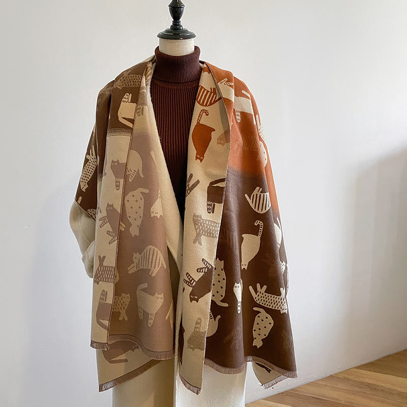 Cute Color Matching Thickening Blanket Scarf - image 4
