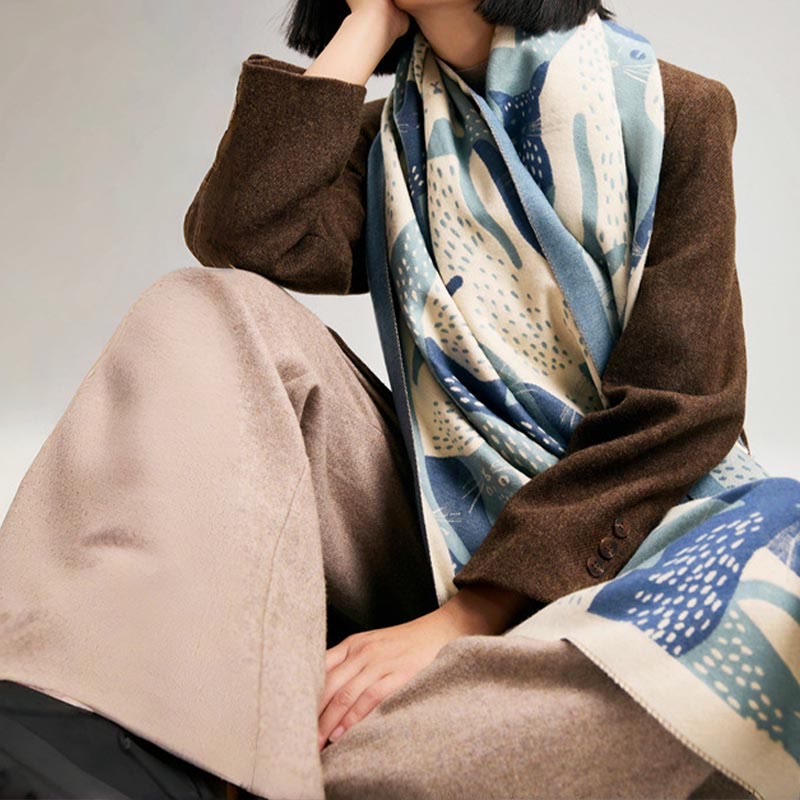 Sweet Cat Jacquard Blanket Scarf - image 5