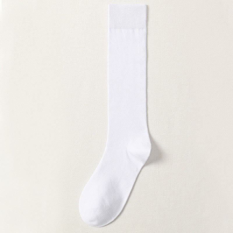 Plus Size Decent Knee High Socks(5 Pairs) - White - EU38-46(US5-12) - image 6