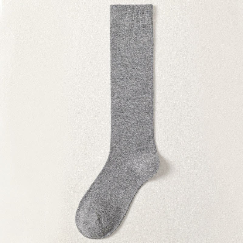 Plus Size Decent Knee High Socks(5 Pairs) - Light Gray - EU38-46(US5-12) - image 7