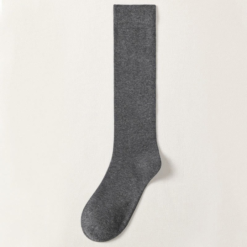 Plus Size Decent Knee High Socks(5 Pairs) - Dark Grey - EU38-46(US5-12) - image 5