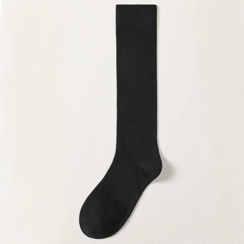Plus Size Decent Knee High Socks(5 Pairs) - Black - EU38-46(US5-12) - image 4