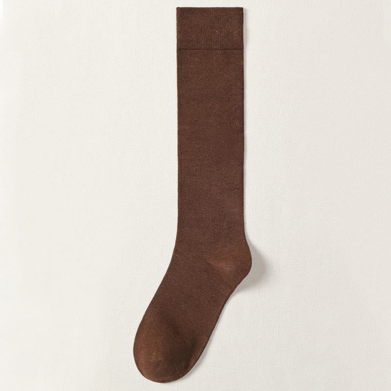 Plus Size Decent Knee High Socks(5 Pairs) - Coffee - EU38-46(US5-12) - image 8