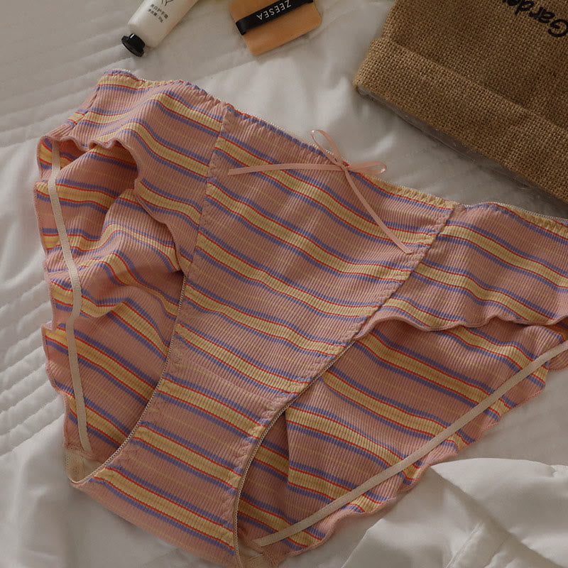 Plus Size Striped Bow Panty(3 Packs)