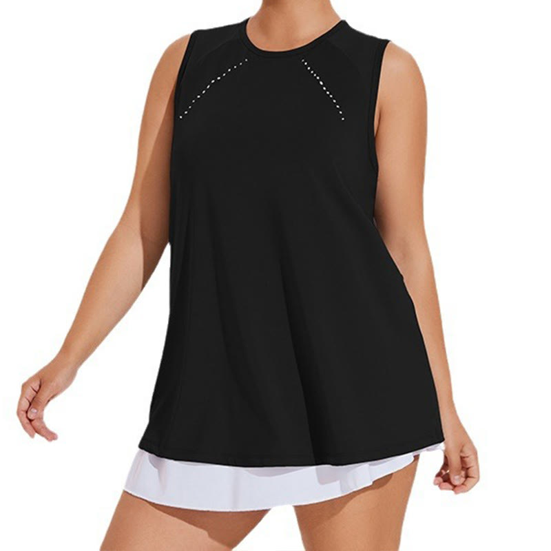 Plus Size Loose Mesh Stitching Sports Top
