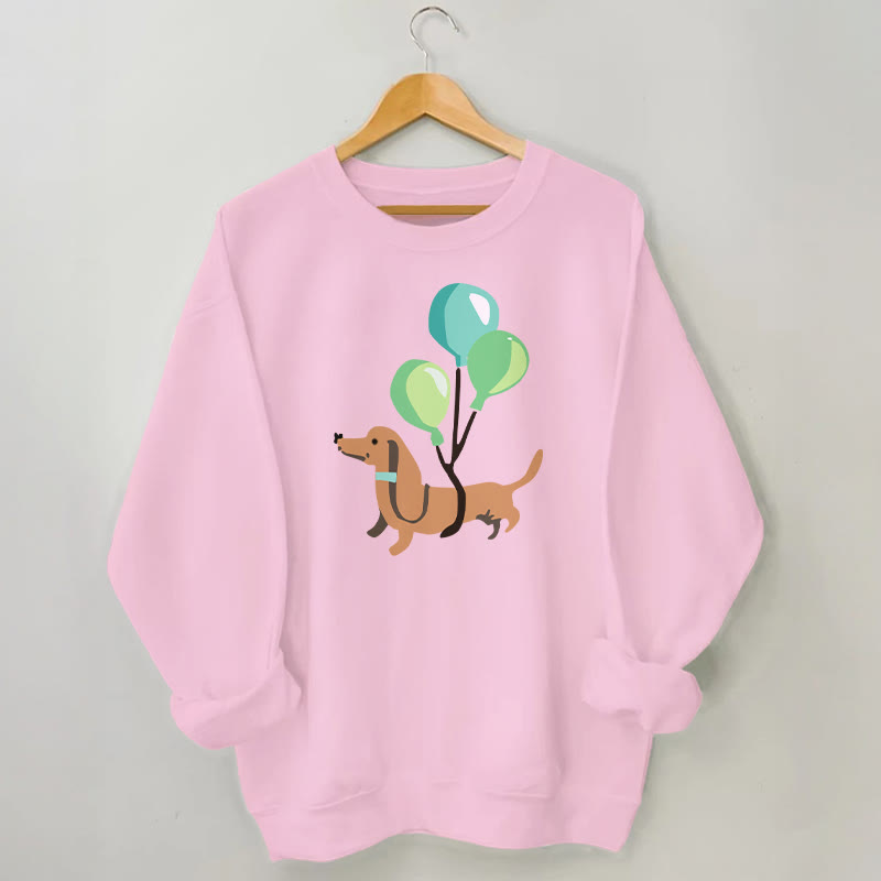 Plus Size Balloon Dachshund Sweatshirt - Pink - 3XL - image 5