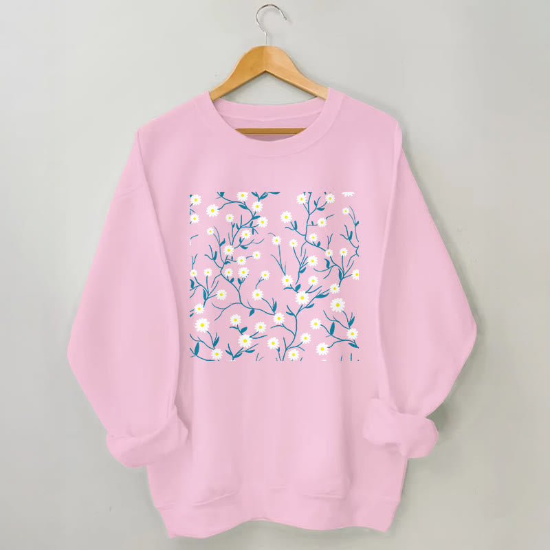 Plus Size White Daisy Sweatshirt - Pink - 3XL - image 5