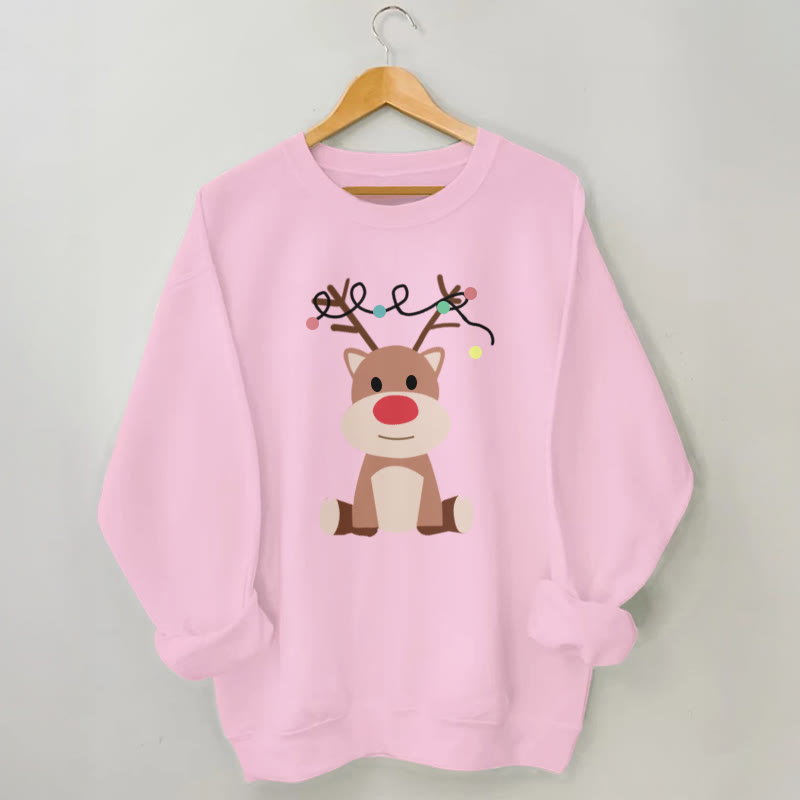 Plus Size Elk Sweatshirt - Pink - 3XL - image 5