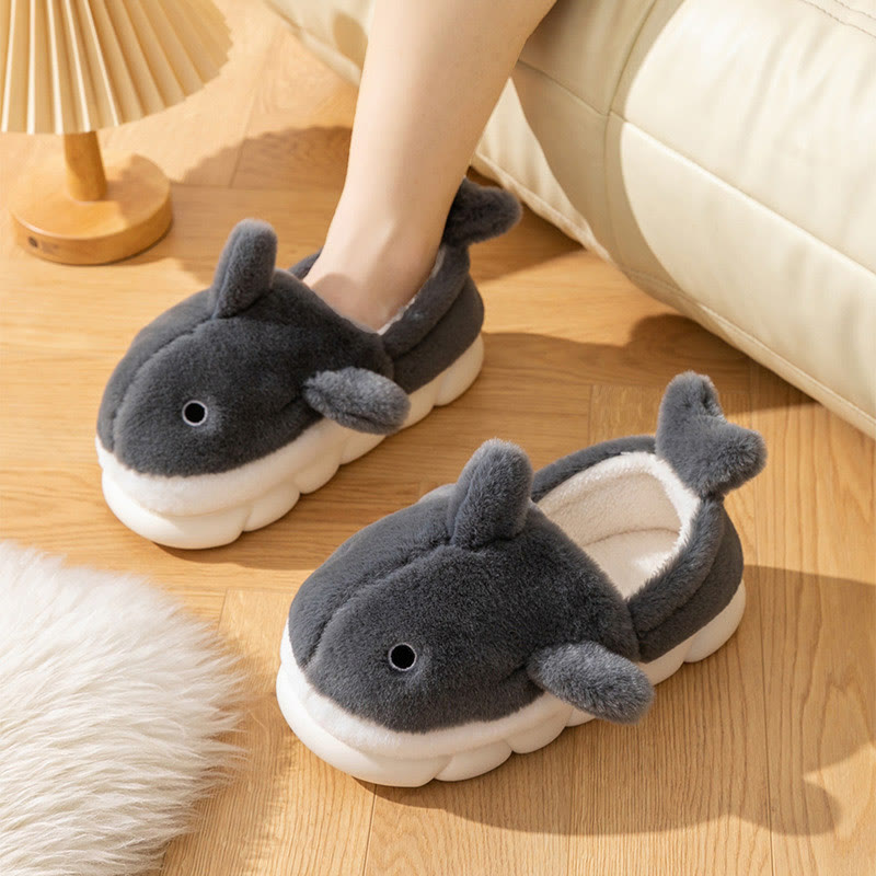 Plus Size Cute Whale Slippers - Grey - EU43-44(US9-10) - image 3