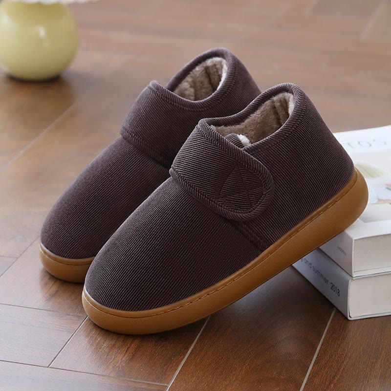 Plus Size Warm Diabetic Slippers - Brown - EU44(US10) - image 1