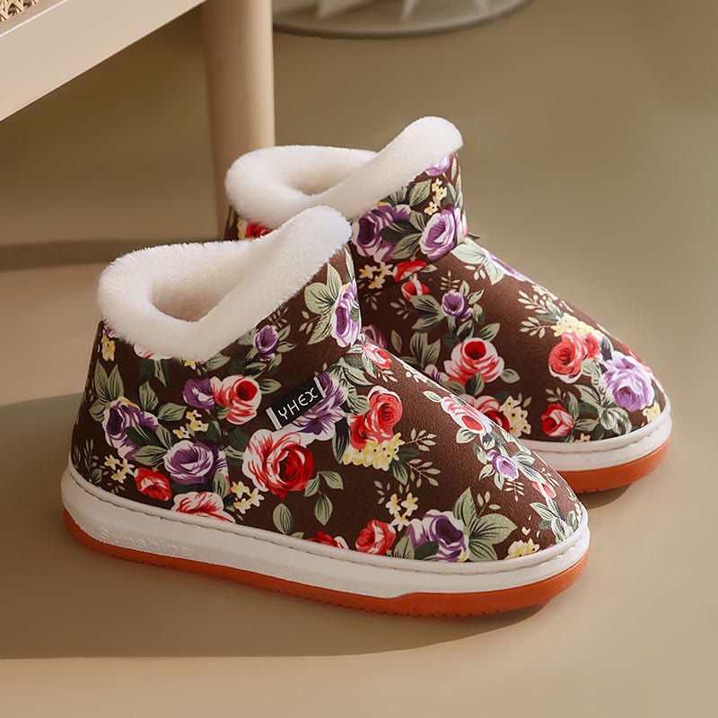 Plus Size Elegant flowers Slippers - Coffee - EU43-44(US9-10) - image 8