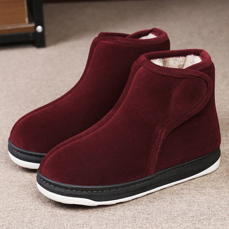 Plus Size Soft Warm Diabetic Slippers - Wine - EU43-44(US9-10) - image 13