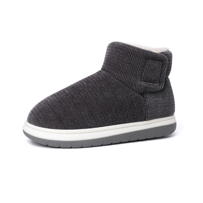 Plus Size Velcro Thicken Slippers - Grey - EU43-44(US9-10) - image 15