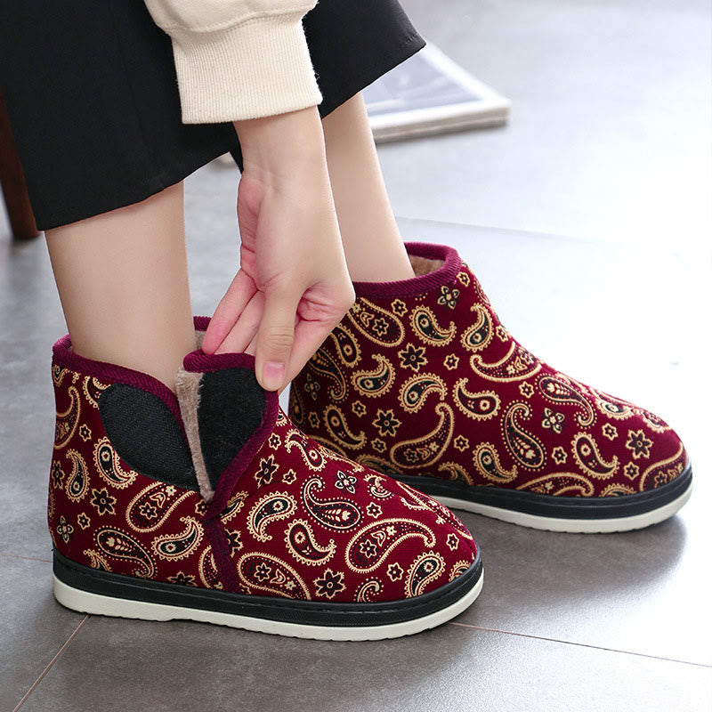 Plus Size Gold Embroidery Slippers - image 2