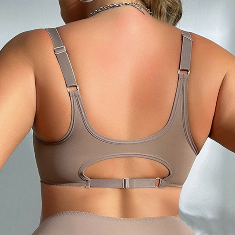 Seamless Front Buckle Full Cup Wireless Bra
