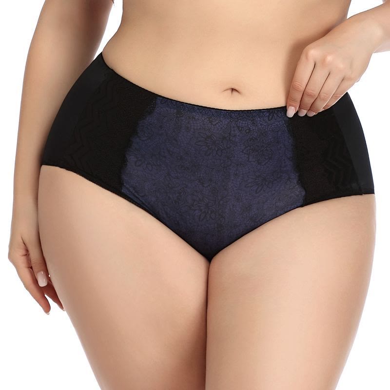 Plus Size Sexy Floral Print Lace Panty