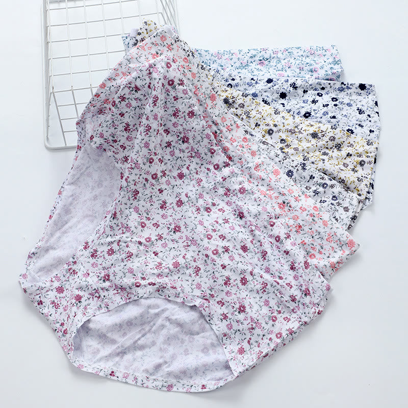 Plus Size Soft Comfortable Floral Panty(3 Packs)