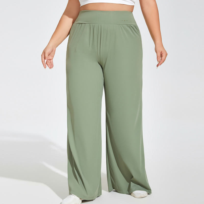Plus Size High Waist Yoga Wide Leg Fitness Pants
