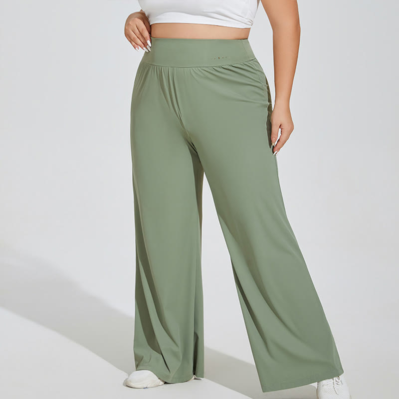 Plus Size High Waist Yoga Wide Leg Fitness Pants