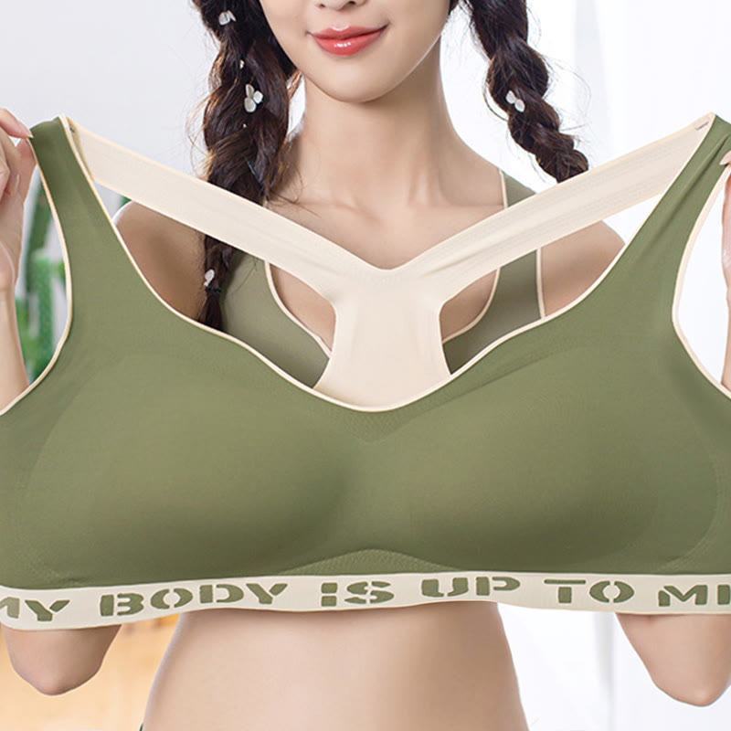 Plus Size Seamless Fitness Push-up Sports Wireless Bra