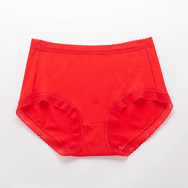 Plus Size Simple High Waist Cotton Panty(3 Packs)