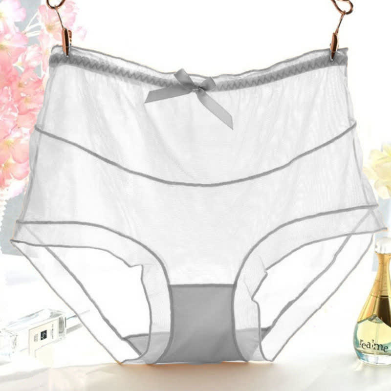 Plus Size Sexy High Waist Lace Transparent Panty(3 Packs)