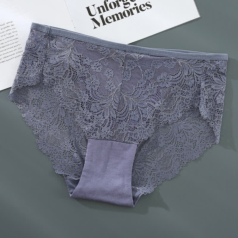Plus Size Sexy High Waist Lace Semi-transparent Panty(3 Packs)